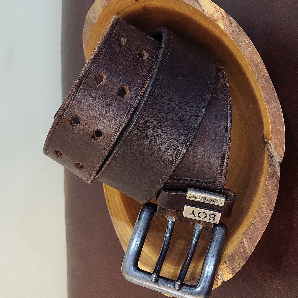 BOY London Vintage Dark Brown Leather Belt